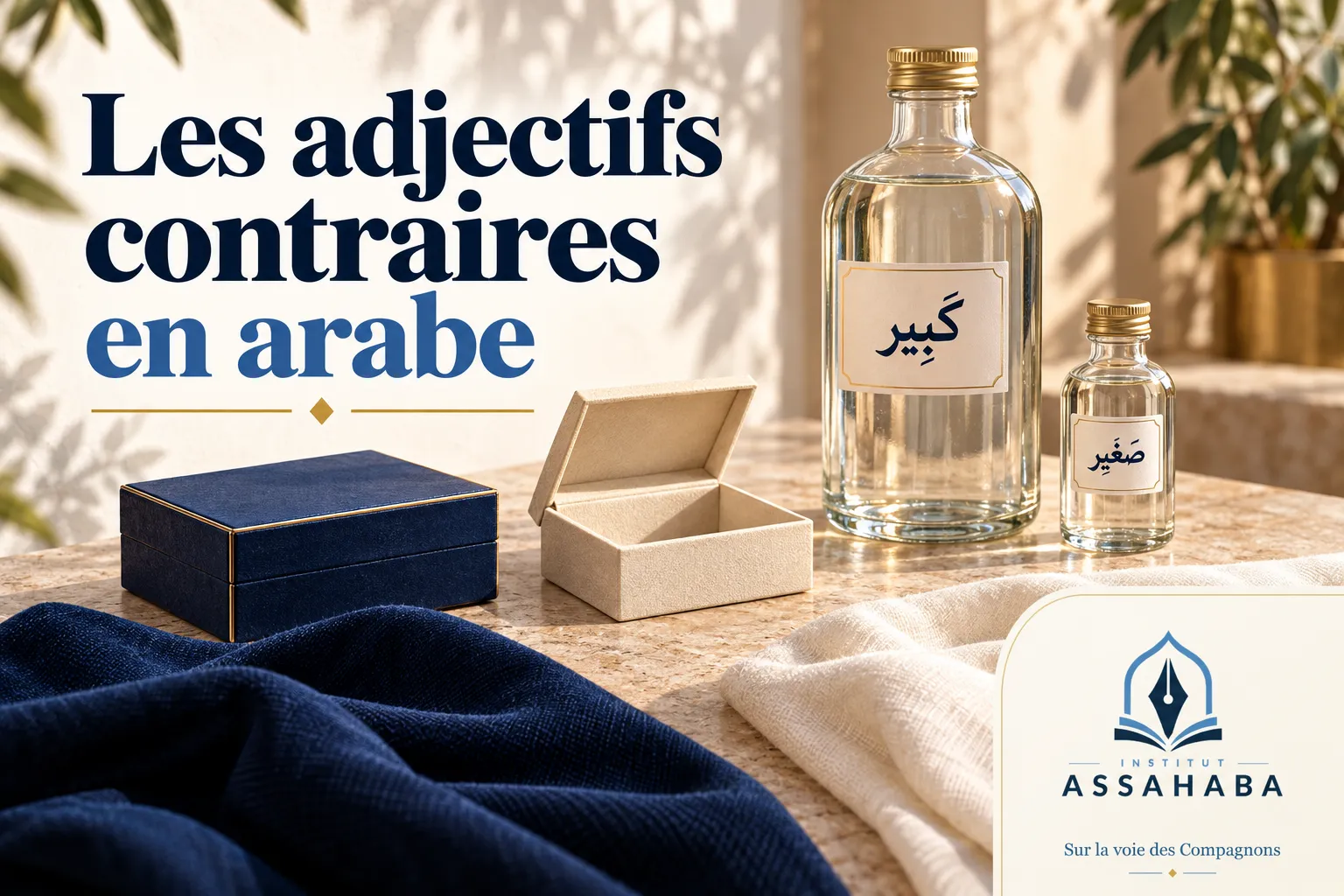 Couverture Institut Assahaba : Les adjectifs contraires en arabe