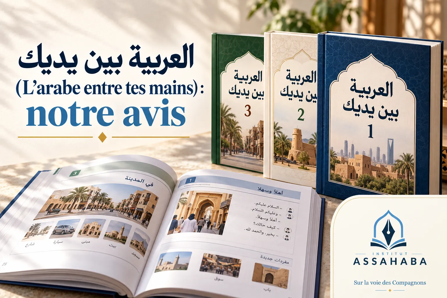 Couverture Institut Assahaba : العربية بين يديك (L'arabe entre tes mains) : notre avis