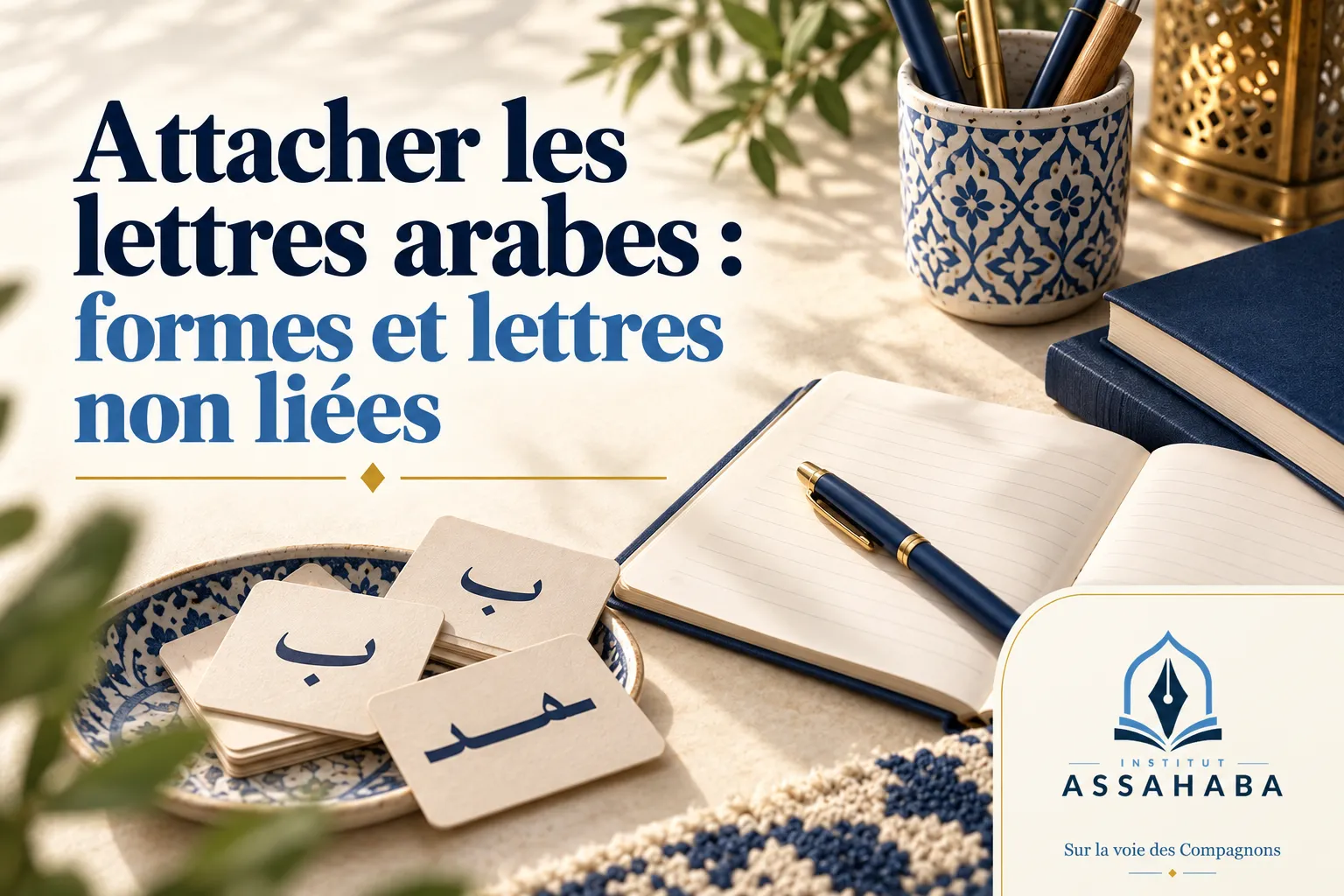 Couverture Institut Assahaba : Attacher les lettres arabes : formes et lettres non liées
