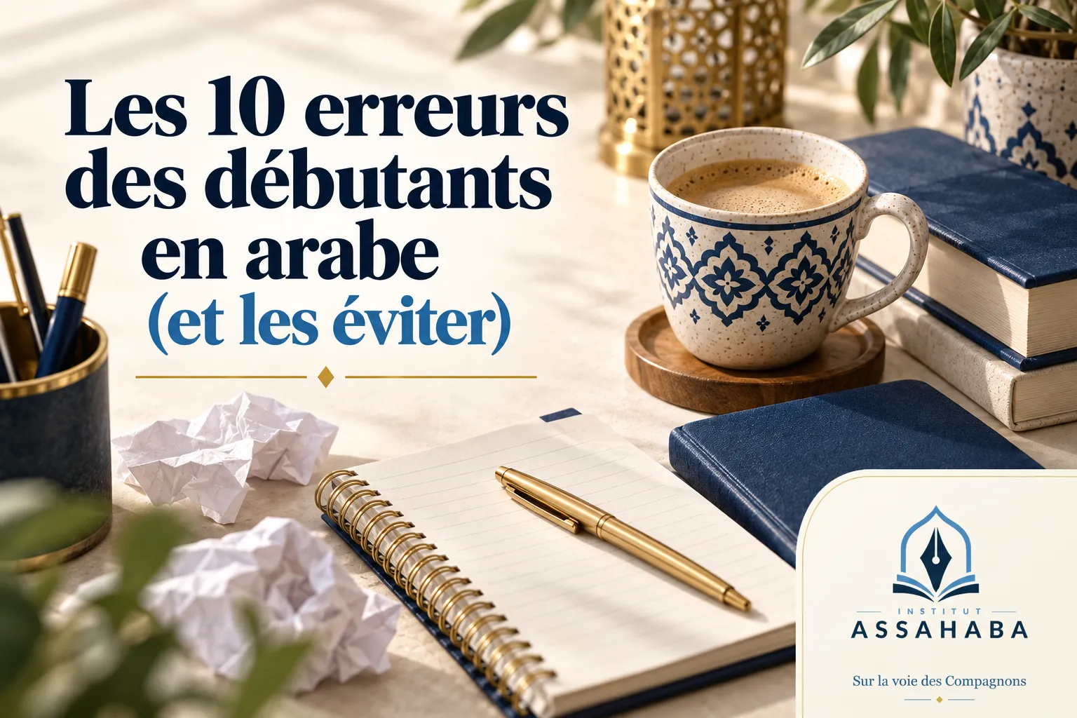 Couverture Institut Assahaba : Les 10 erreurs des débutants en arabe (et les éviter)