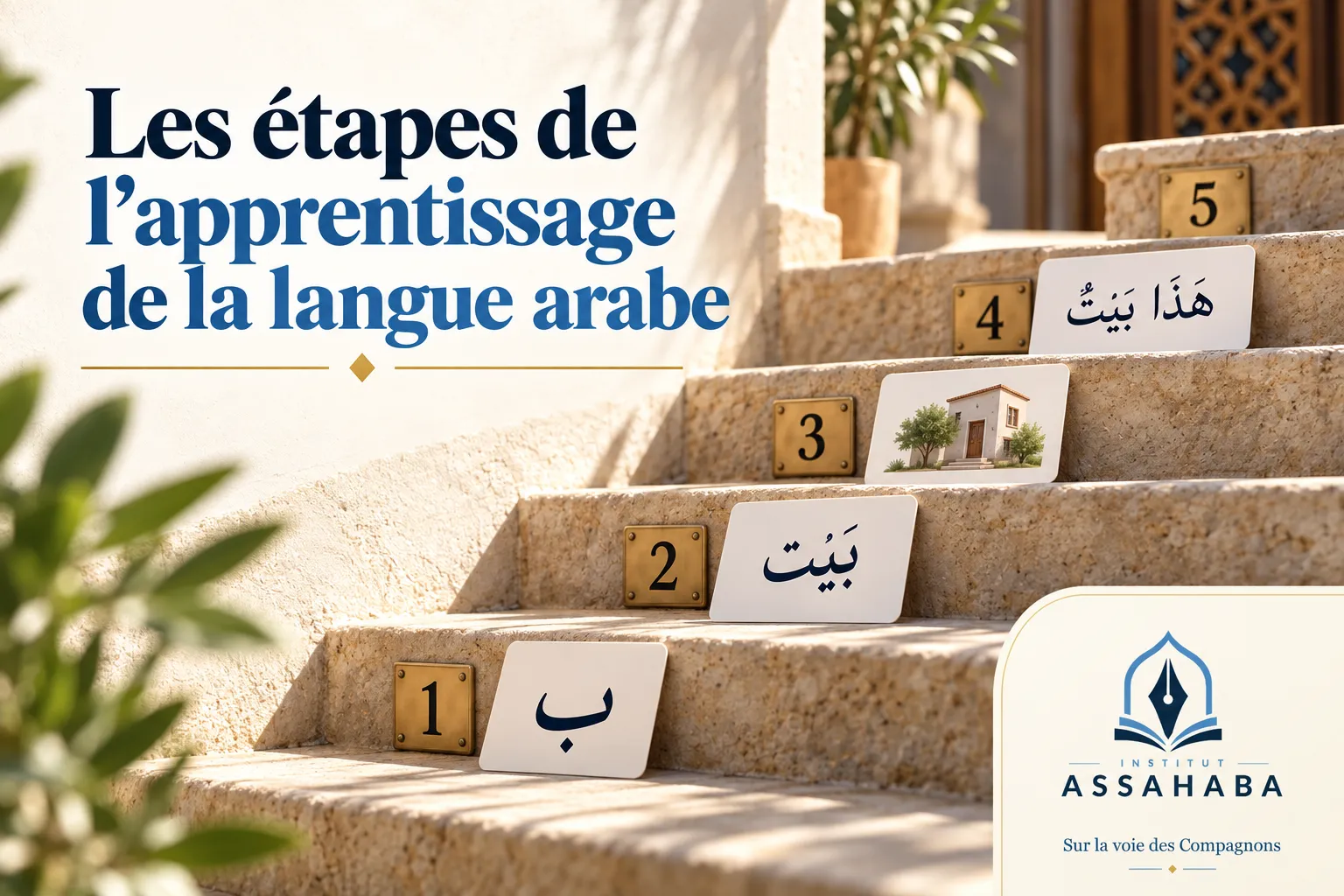 Couverture Institut Assahaba : Les étapes de l'apprentissage de la langue arabe