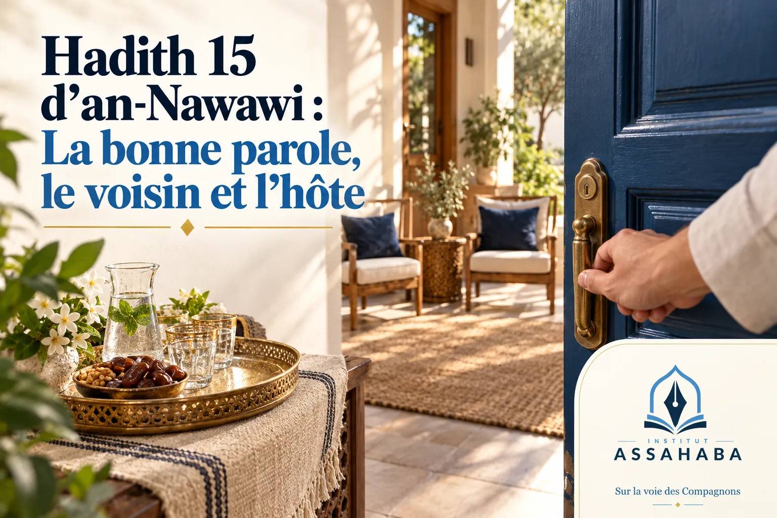 Couverture Institut Assahaba : Hadith 15 d’an-Nawawi : La bonne parole, le voisin et l’hôte