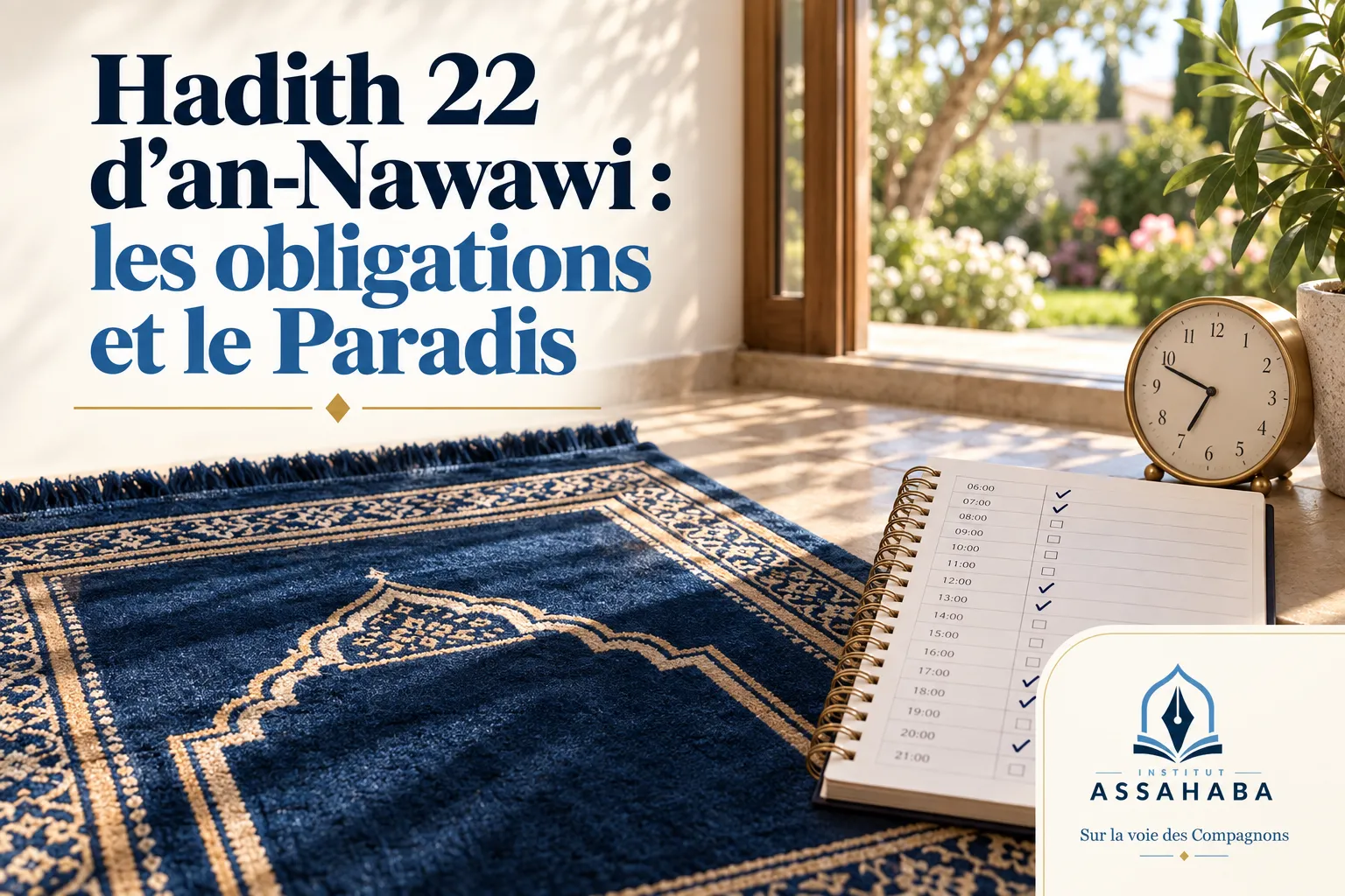 Couverture Institut Assahaba : Hadith 22 d’an-Nawawi : les obligations et le Paradis