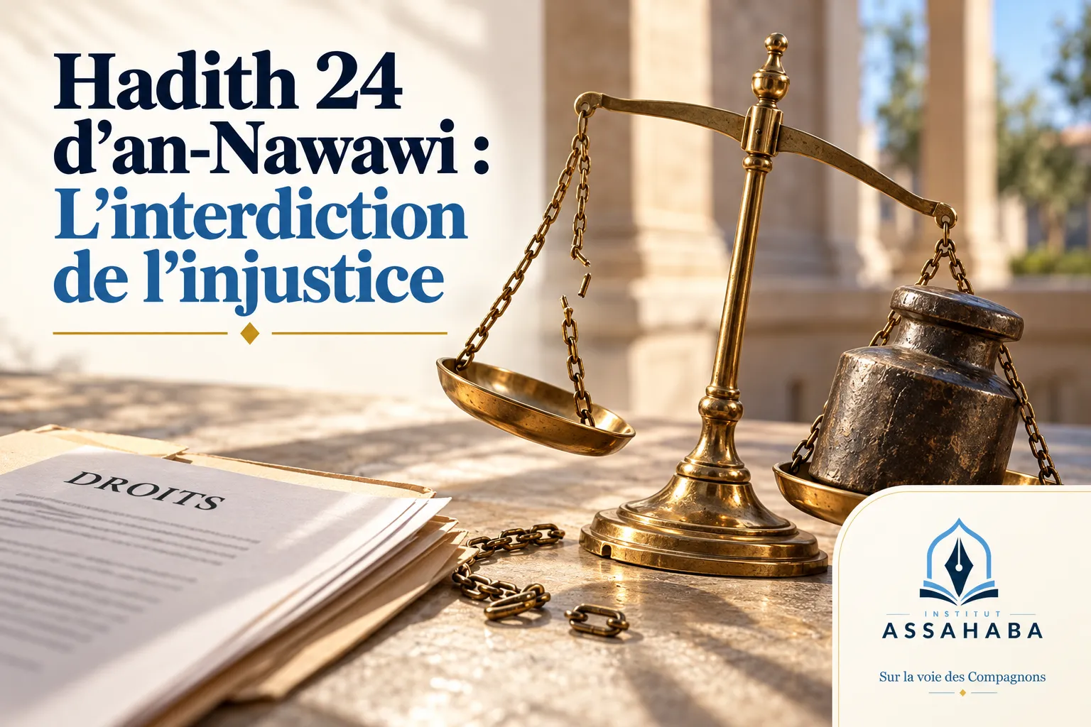 Couverture Institut Assahaba : Hadith 24 d’an-Nawawi : L’interdiction de l’injustice