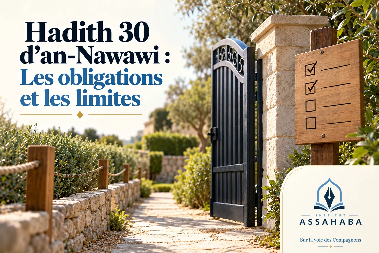 Couverture Institut Assahaba : Hadith 30 d’an-Nawawi : Les obligations et les limites