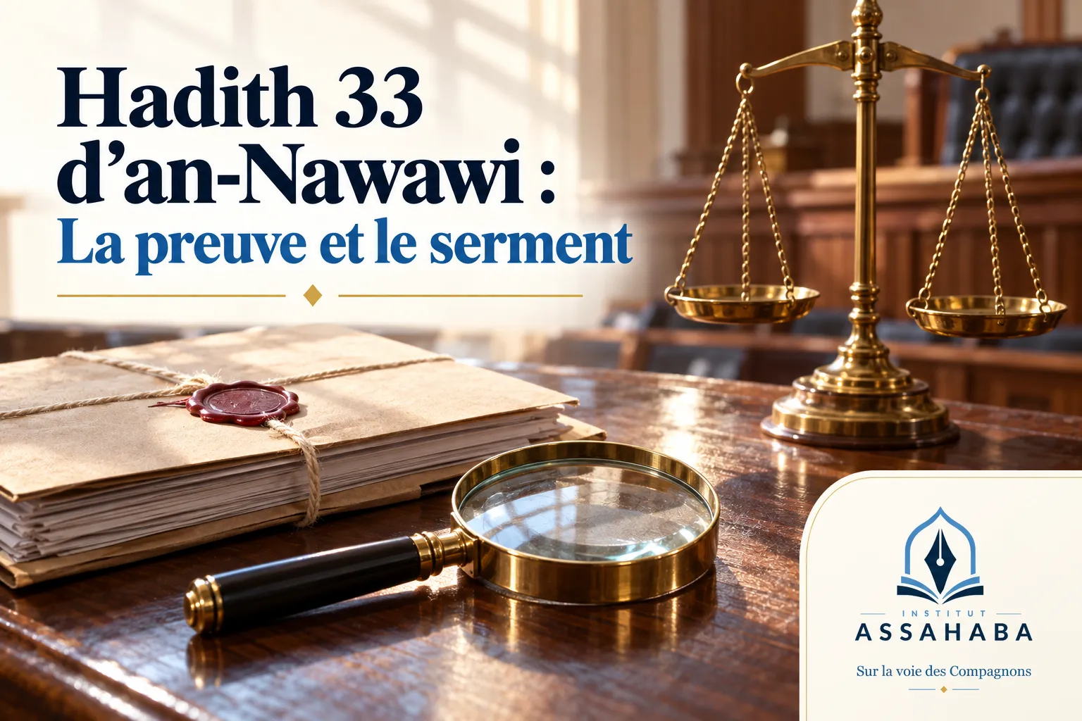 Couverture Institut Assahaba : Hadith 33 d’an-Nawawi : La preuve et le serment