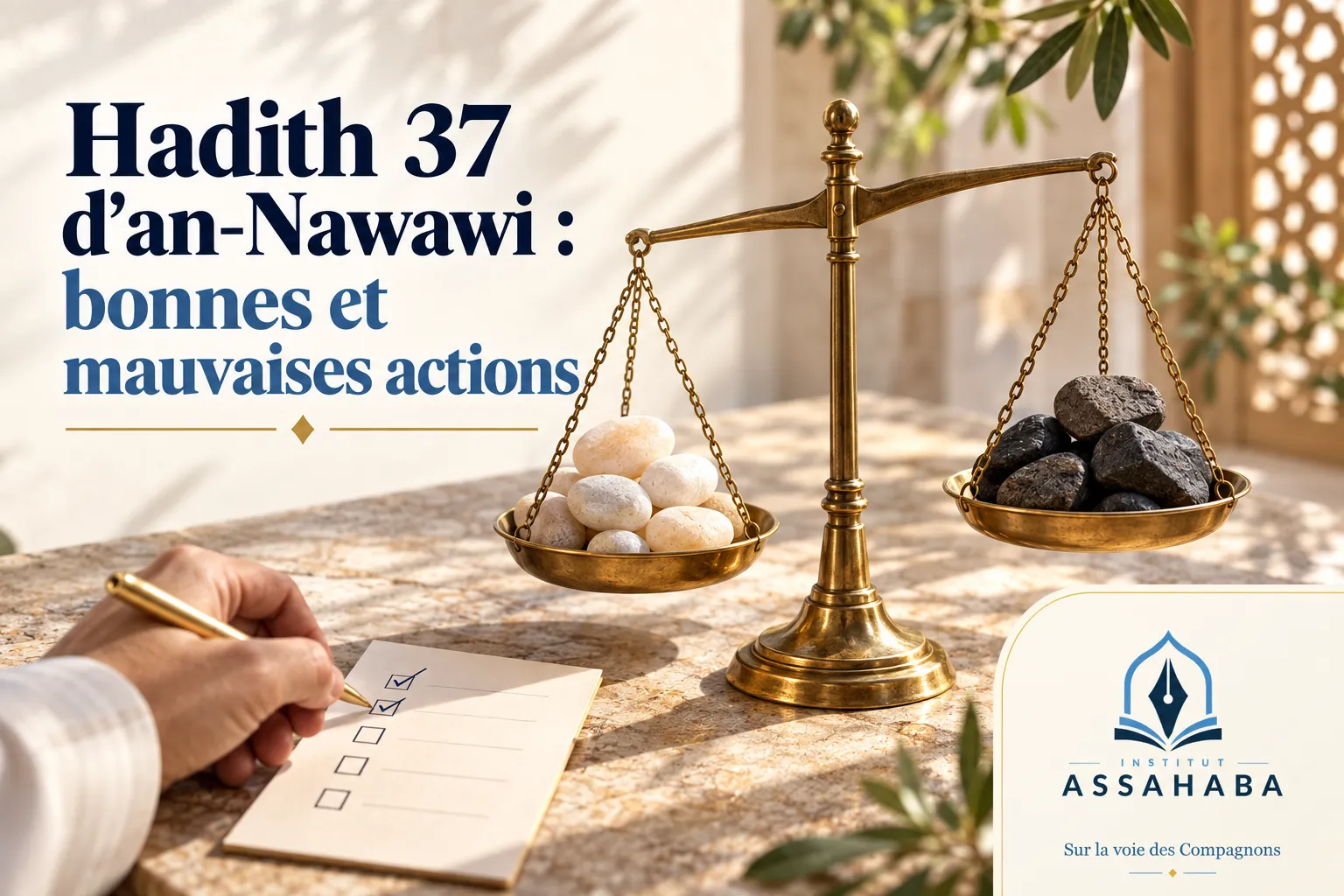 Couverture Institut Assahaba : Hadith 37 d’an-Nawawi : bonnes et mauvaises actions