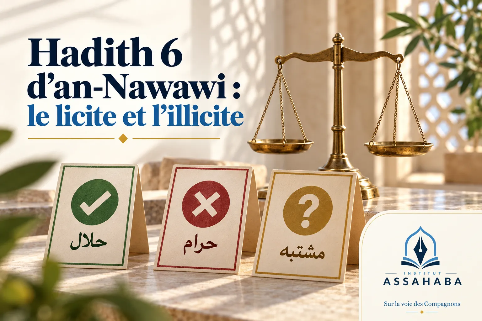 Couverture Institut Assahaba : Hadith 6 d’an-Nawawi : le licite et l’illicite