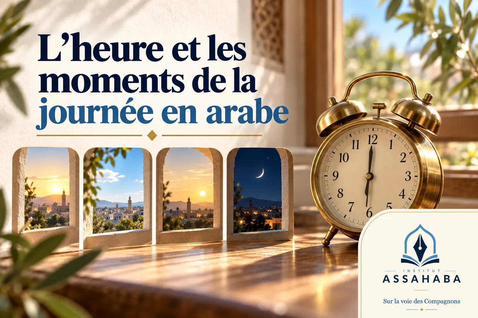 Couverture Institut Assahaba : L’heure et les moments de la journée en arabe