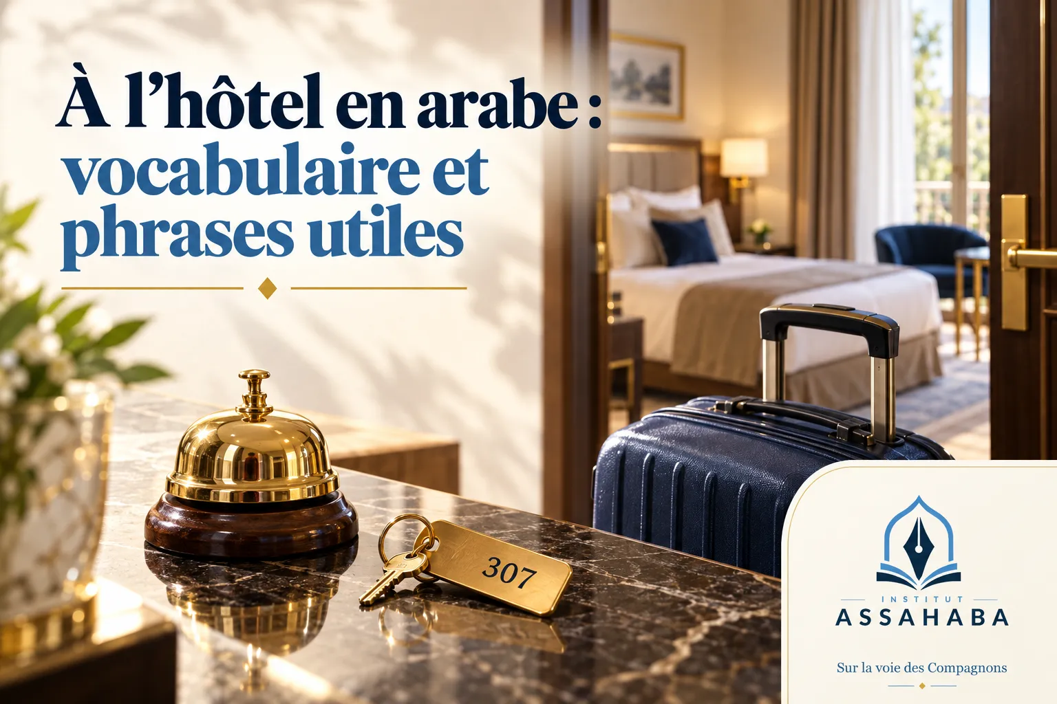 Couverture Institut Assahaba : À l’hôtel en arabe : vocabulaire et phrases utiles