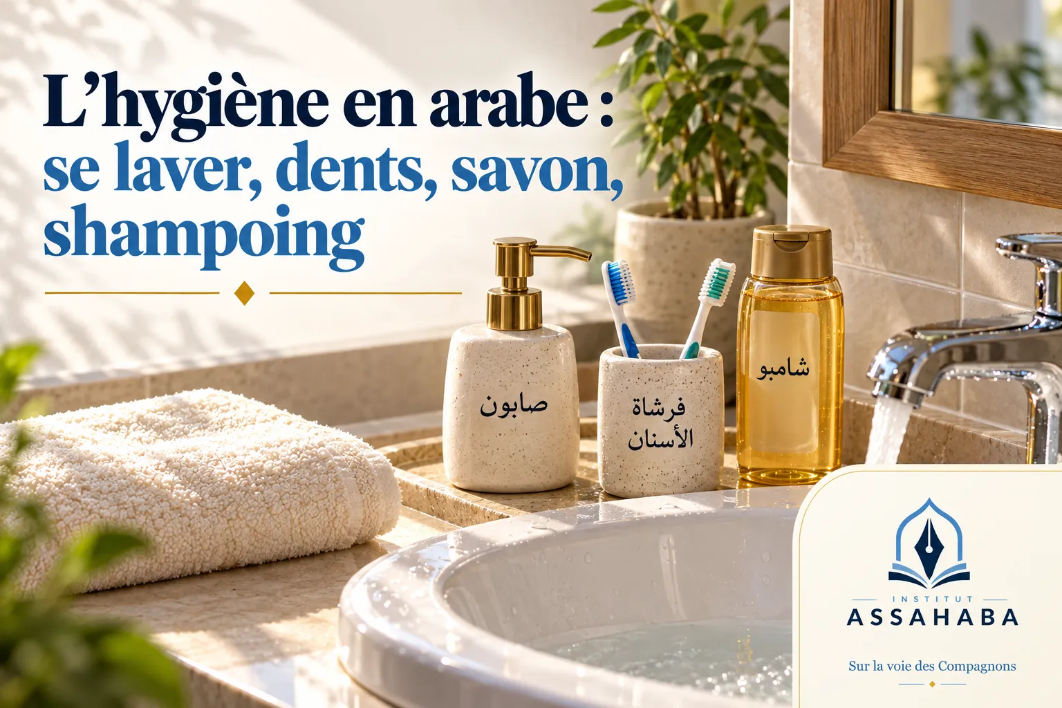 Couverture Institut Assahaba : L'hygiène en arabe : se laver, dents, savon, shampoing