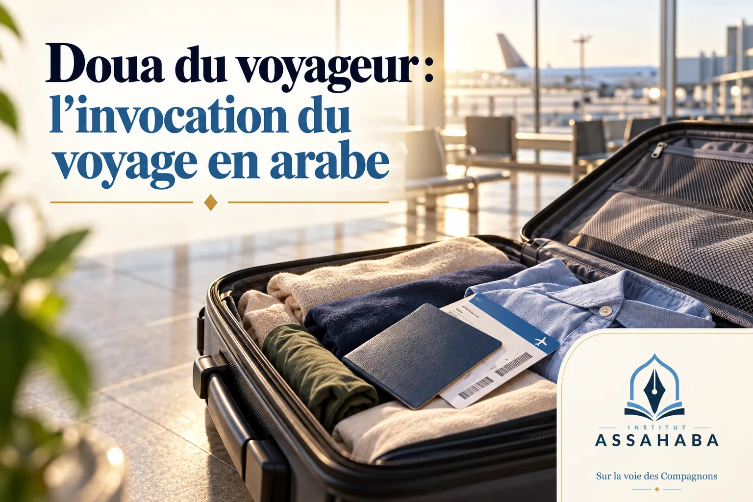 Couverture Institut Assahaba : Doua du voyageur : l'invocation du voyage en arabe
