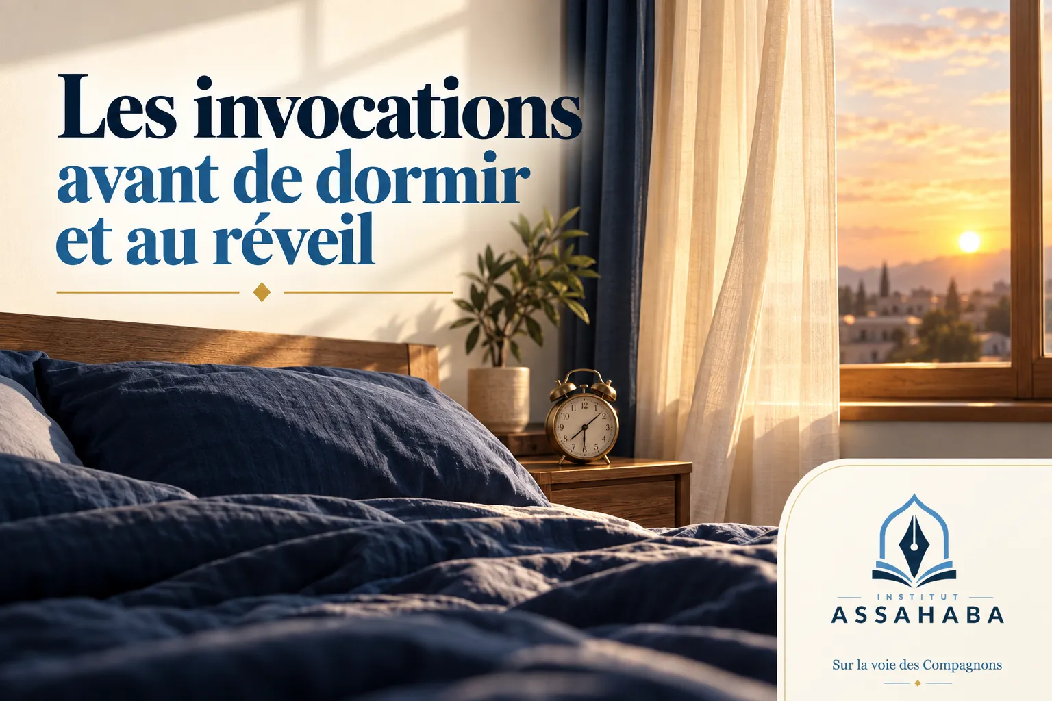 Couverture Institut Assahaba : Les invocations avant de dormir et au réveil