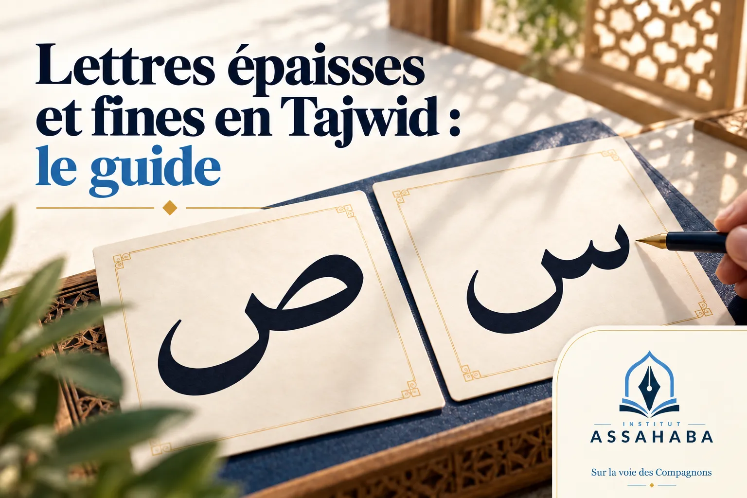 Couverture Institut Assahaba : Lettres épaisses et fines en Tajwid : le guide