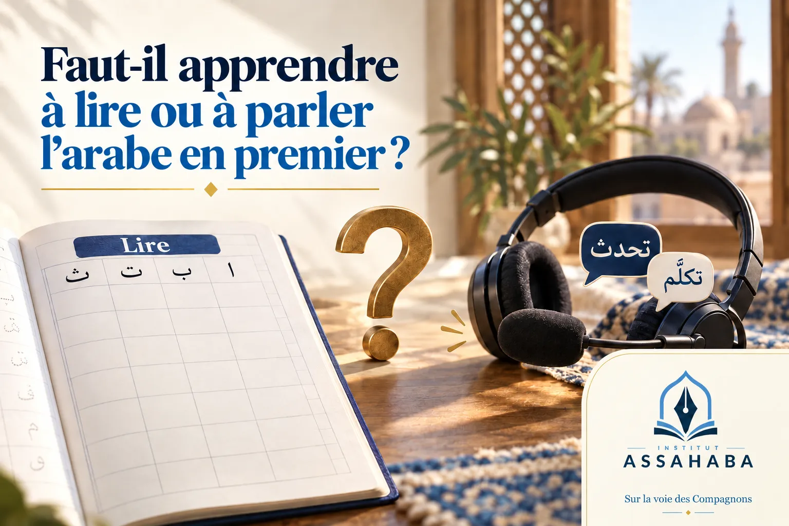 Couverture Institut Assahaba : Faut-il apprendre à lire ou à parler l'arabe en premier ?