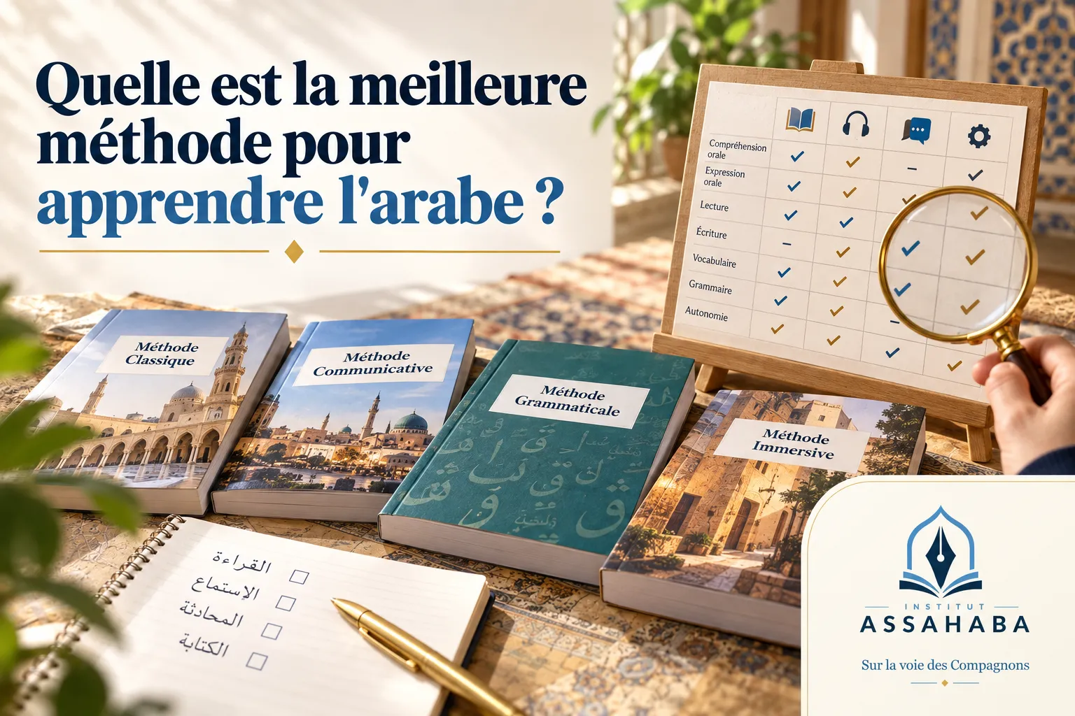 Couverture Institut Assahaba : Quelle est la meilleure méthode pour apprendre l'arabe ?