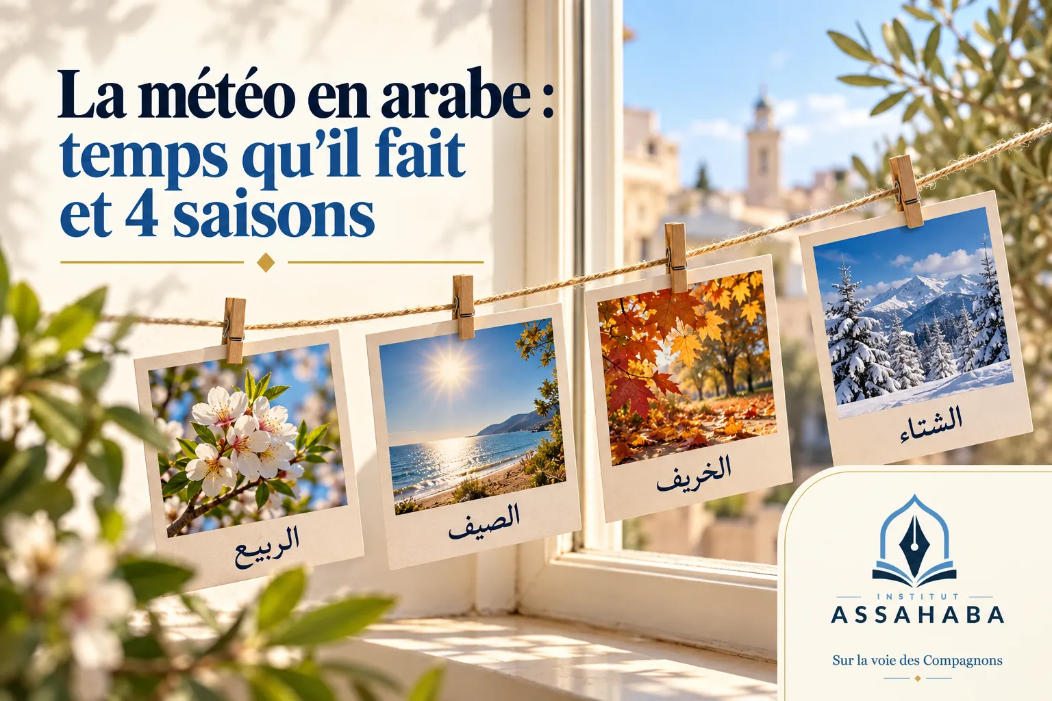 Couverture Institut Assahaba : La météo en arabe : temps qu'il fait et 4 saisons