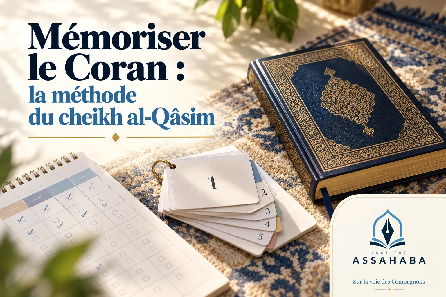 Couverture Institut Assahaba : Mémoriser le Coran : la méthode du cheikh al-Qâsim
