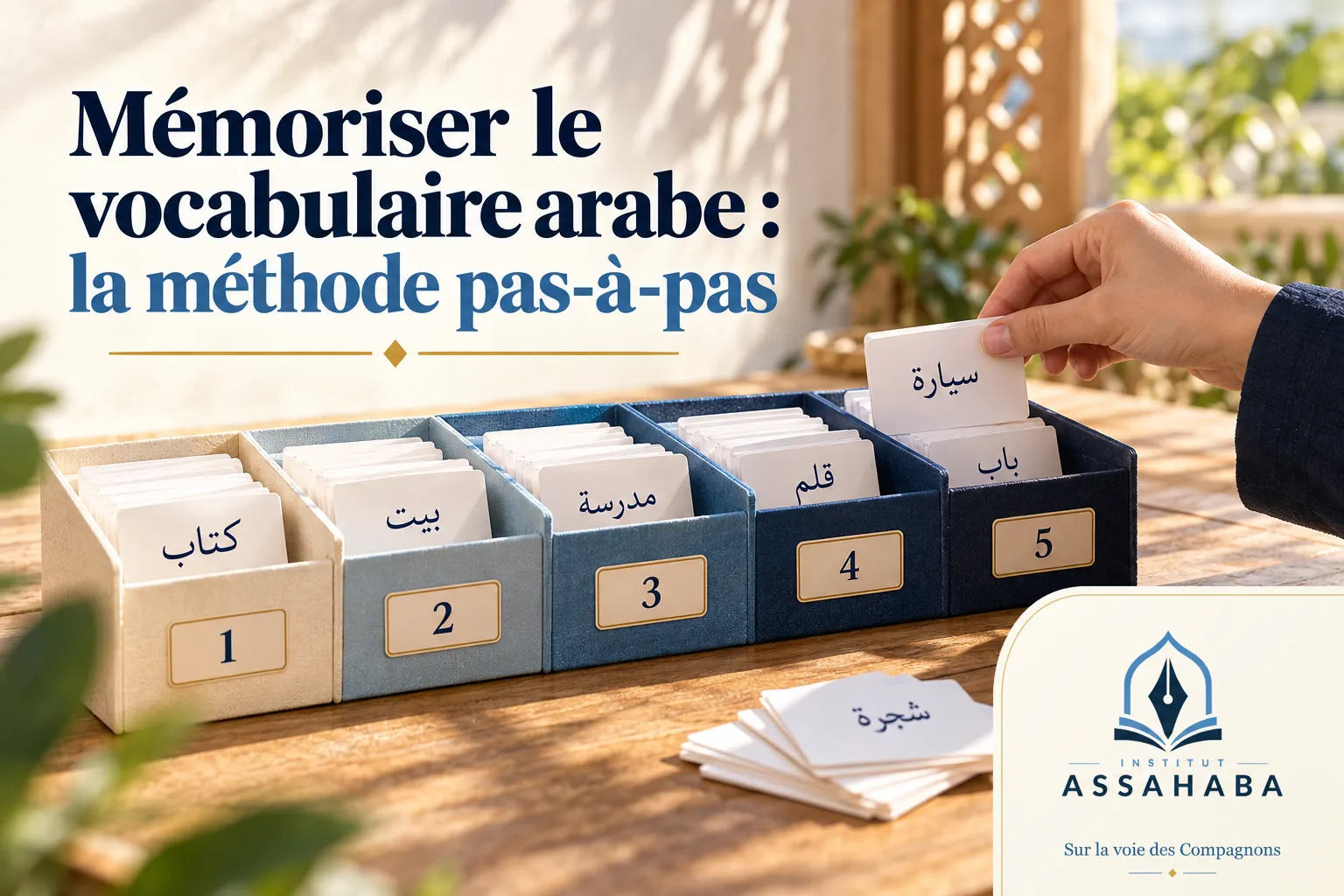 Couverture Institut Assahaba : Mémoriser le vocabulaire arabe : la méthode pas-à-pas