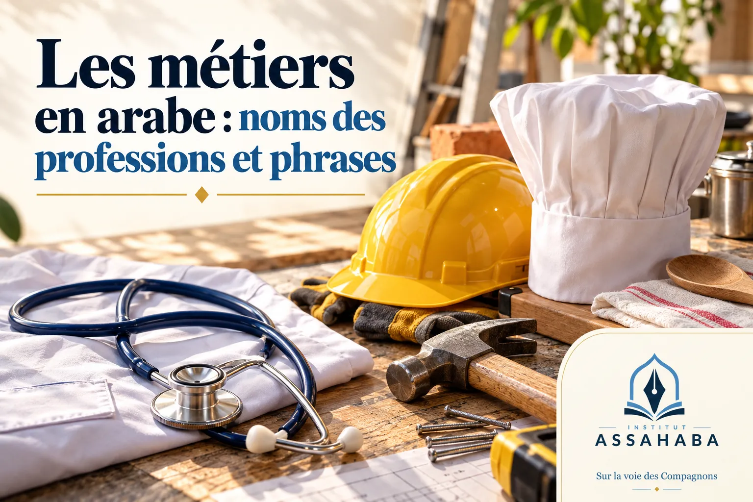 Couverture Institut Assahaba : Les métiers en arabe : noms des professions et phrases
