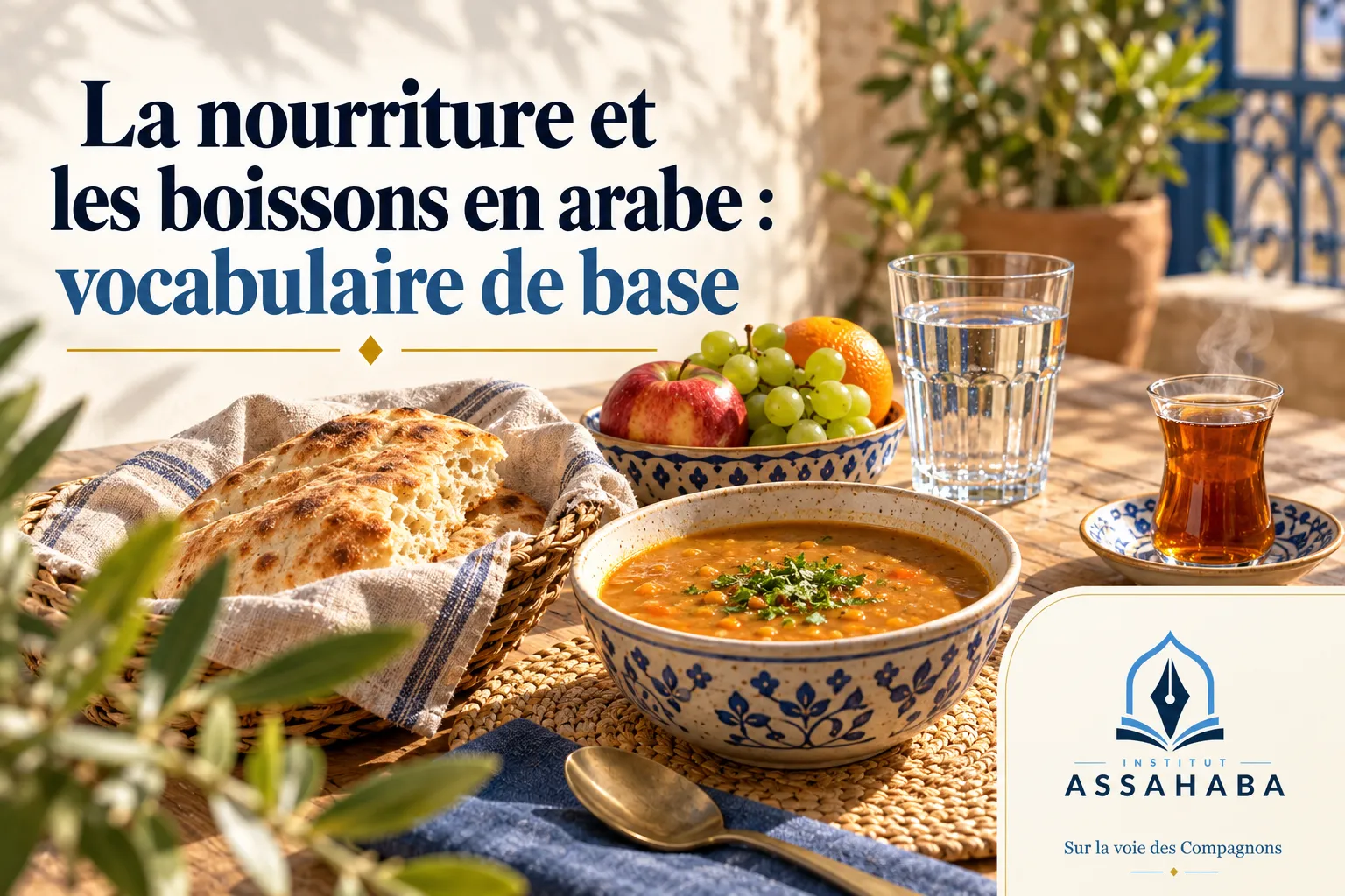Couverture Institut Assahaba : La nourriture et les boissons en arabe : vocabulaire de base