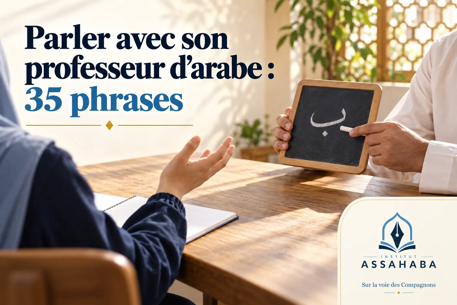 Couverture Institut Assahaba : Parler avec son professeur d’arabe : 35 phrases