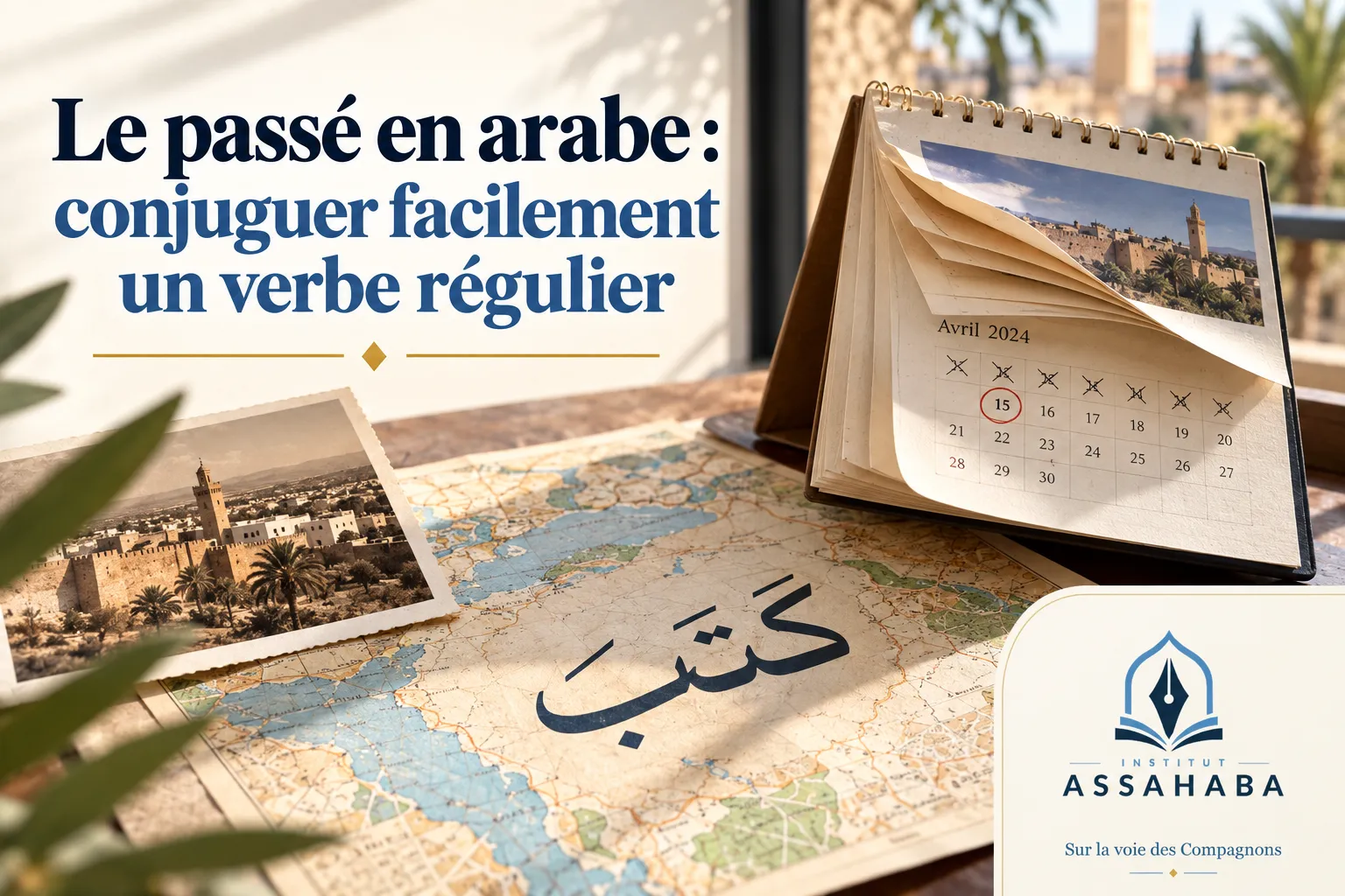 Couverture Institut Assahaba : Le passé en arabe : conjuguer facilement un verbe régulier