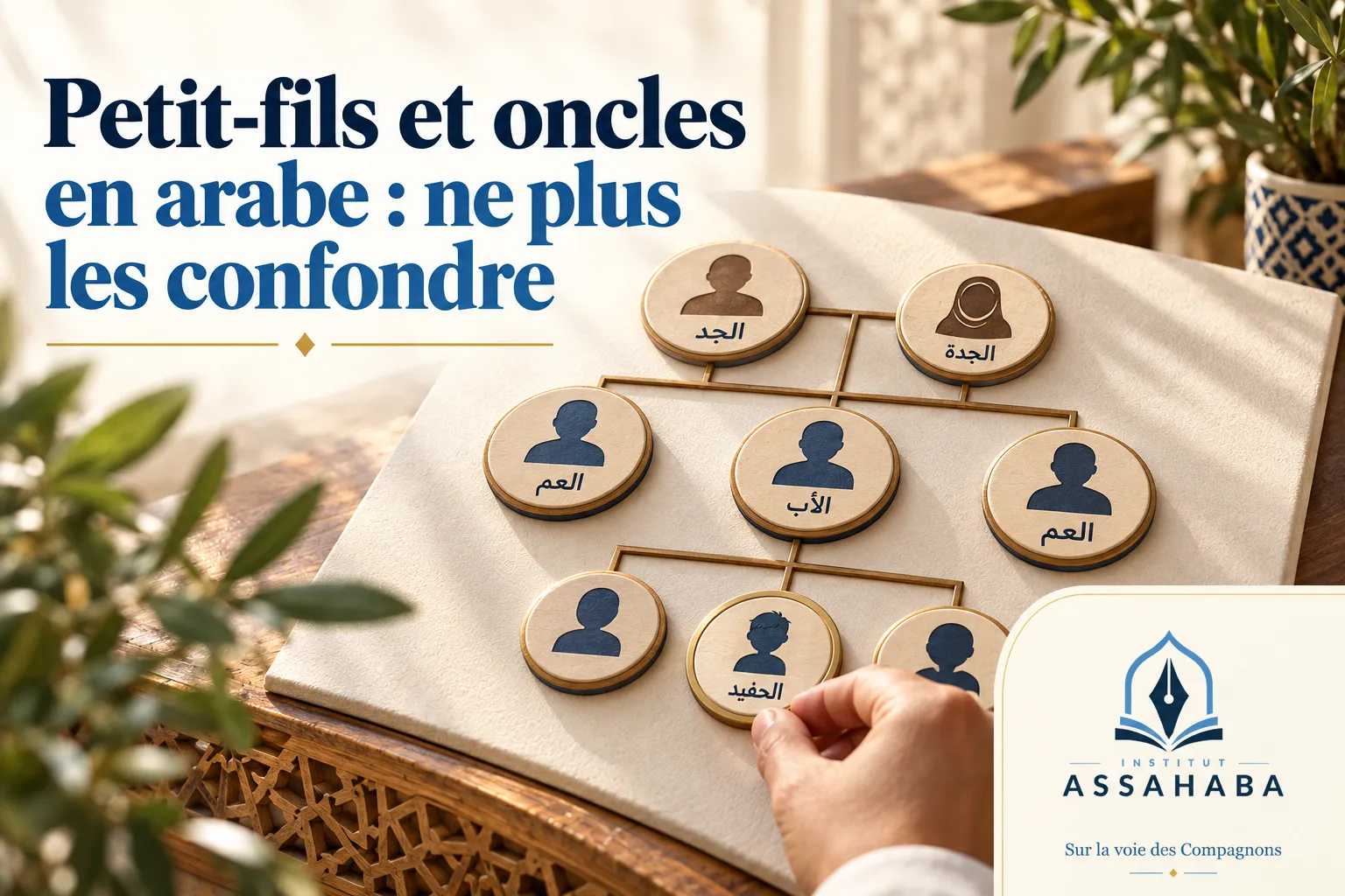 Couverture Institut Assahaba : Petit-fils et oncles en arabe : ne plus les confondre