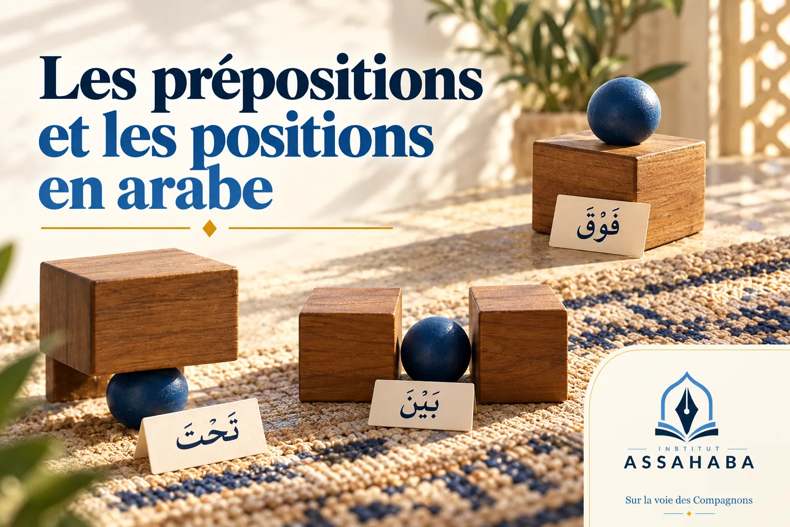 Couverture Institut Assahaba : Les prépositions et les positions en arabe