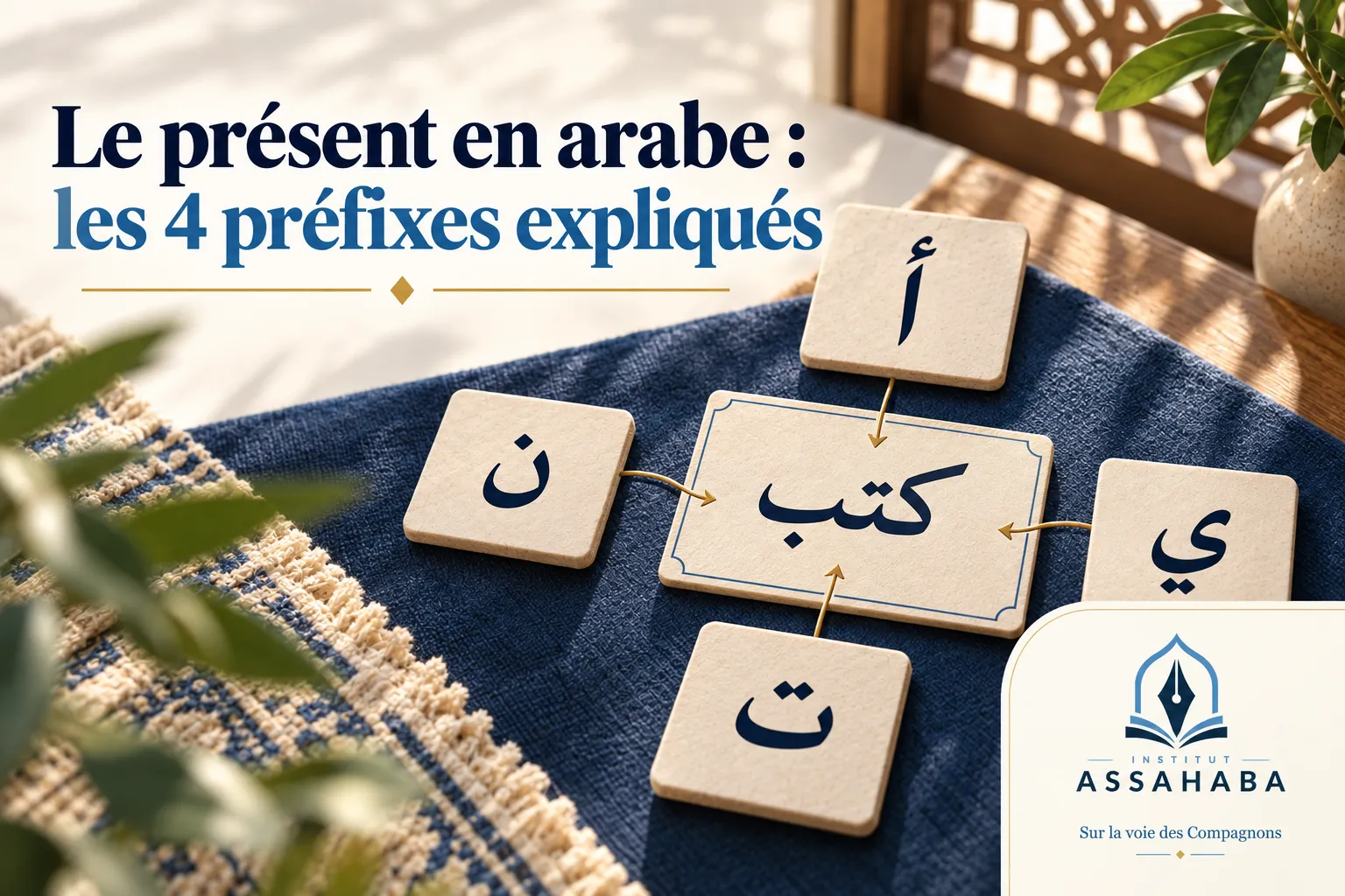 Couverture Institut Assahaba : Le présent en arabe : les 4 préfixes expliqués