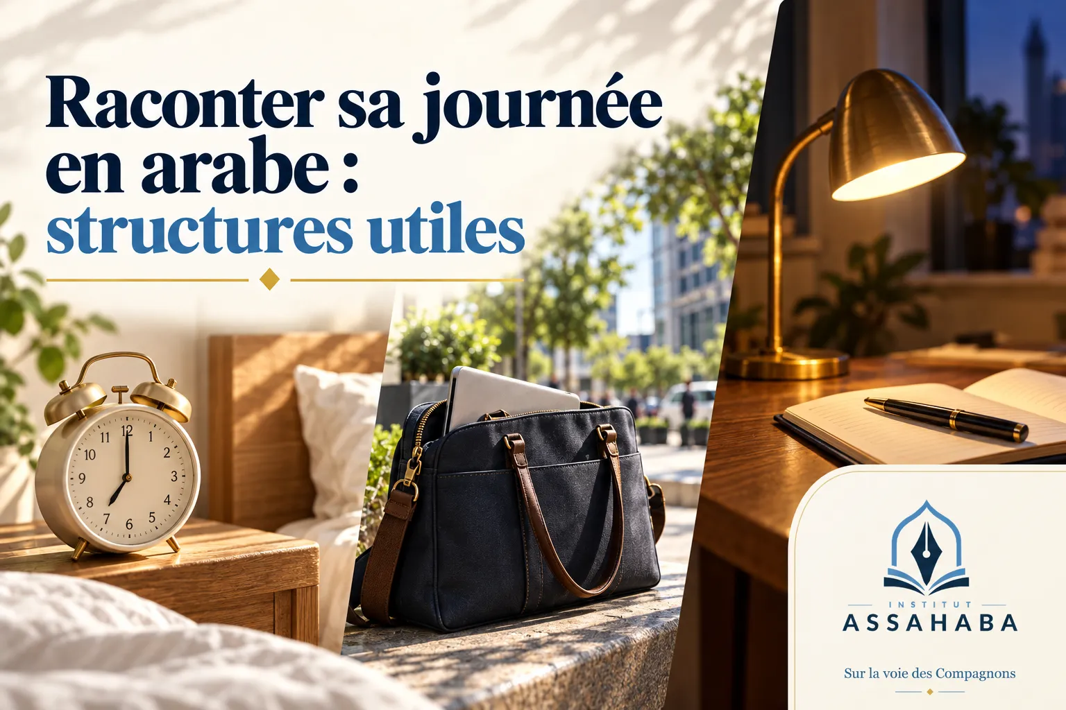 Couverture Institut Assahaba : Raconter sa journée en arabe : structures utiles