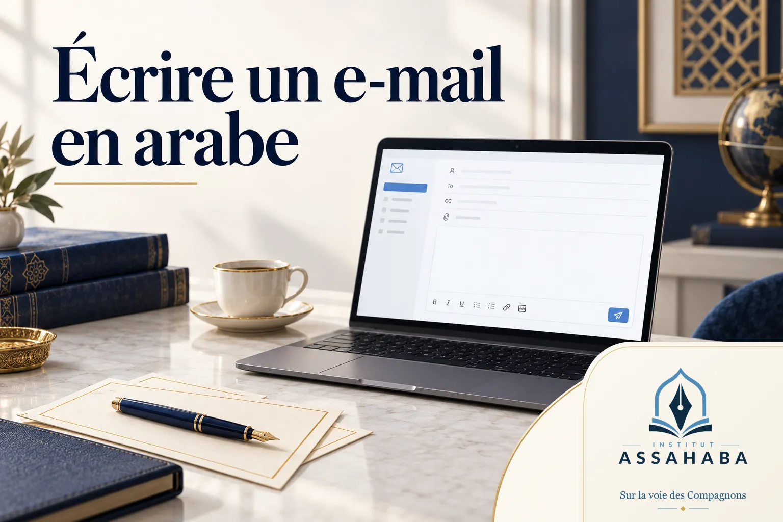 Couverture Institut Assahaba : écrire un e-mail en arabe : formules et exemples