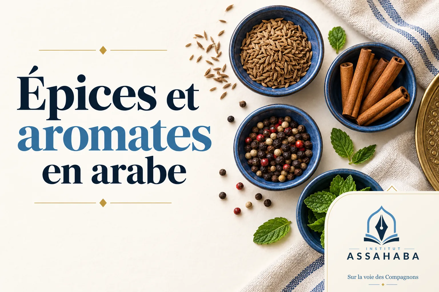 Couverture Institut Assahaba : les épices et les aromates en arabe