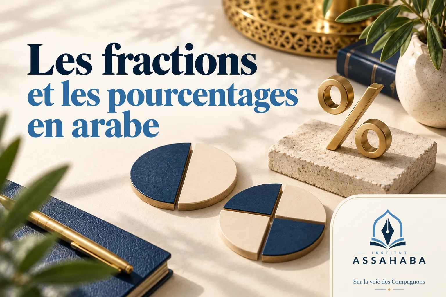 Couverture Institut Assahaba : les fractions et les pourcentages en arabe