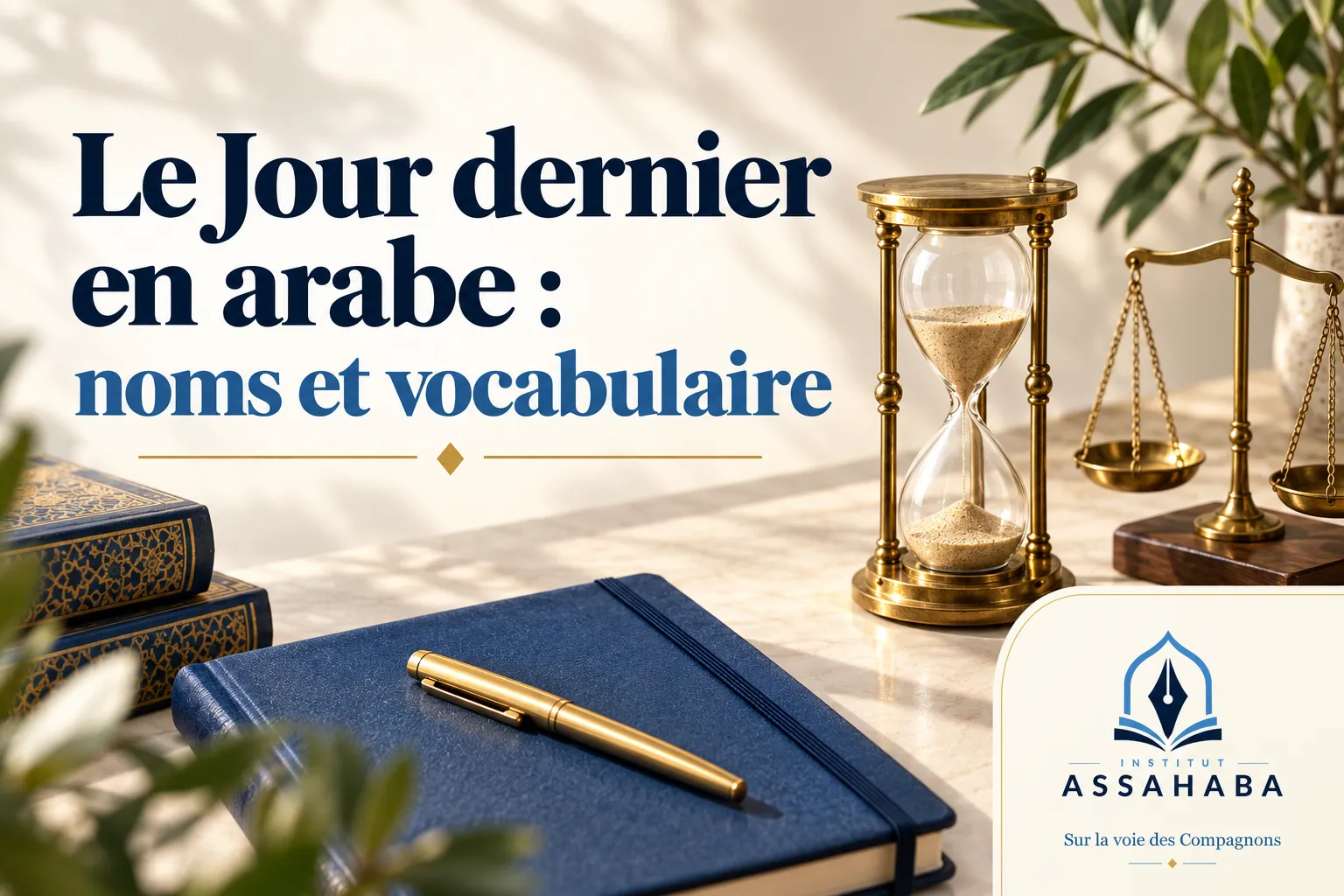 Couverture Institut Assahaba : le Jour dernier en arabe, noms et vocabulaire