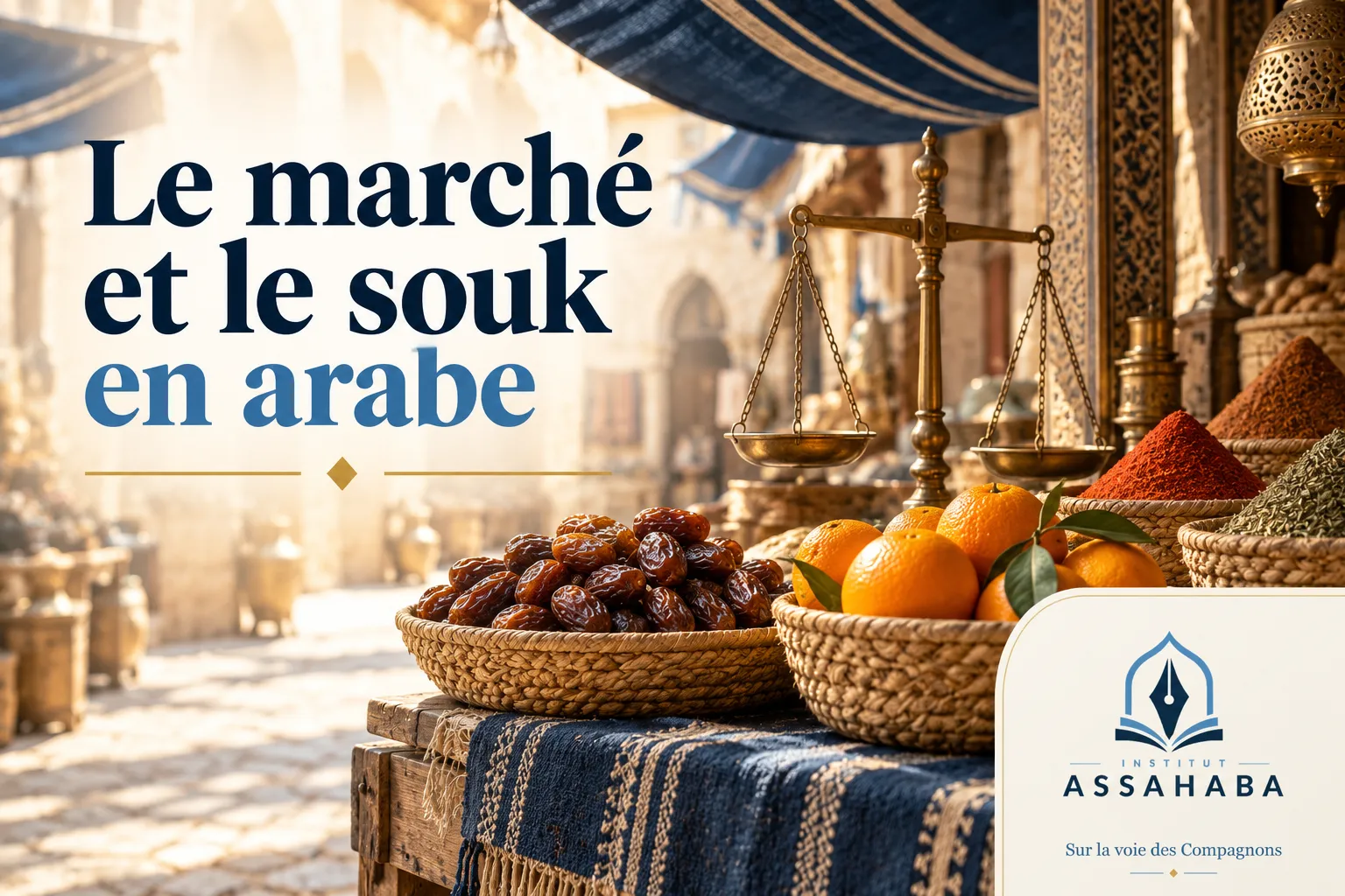 Couverture Institut Assahaba : le marché et le souk en arabe