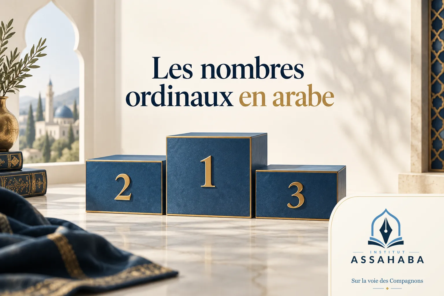 Couverture Institut Assahaba : les nombres ordinaux en arabe : premier, deuxième, troisième