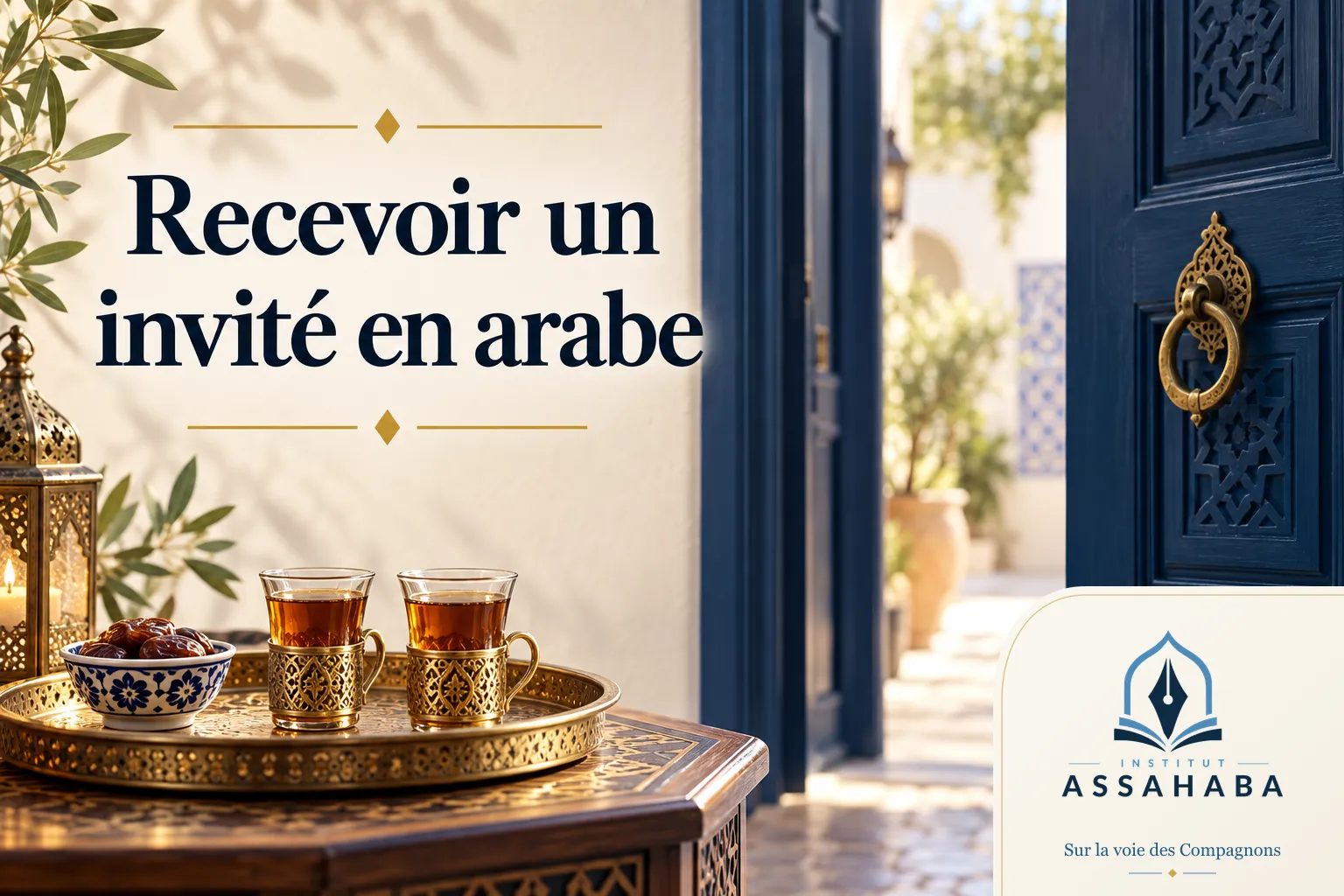 Couverture Institut Assahaba : recevoir un invité en arabe : les phrases de l'hôte