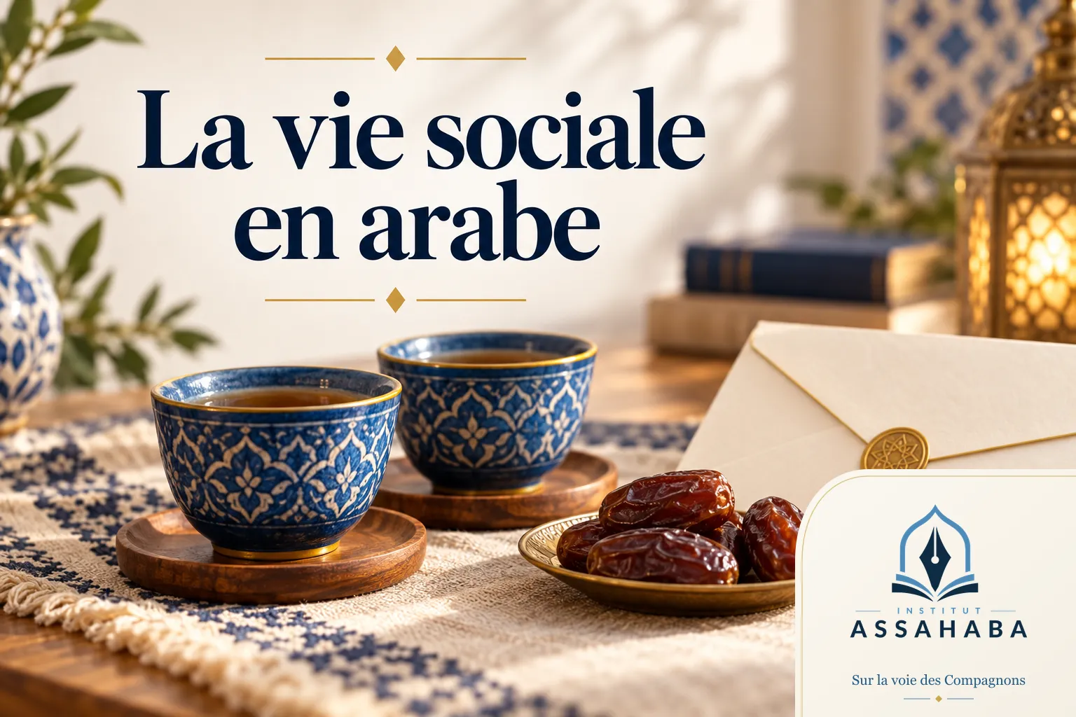 Couverture Institut Assahaba : la vie sociale en arabe : recevoir, féliciter, se réconcilier