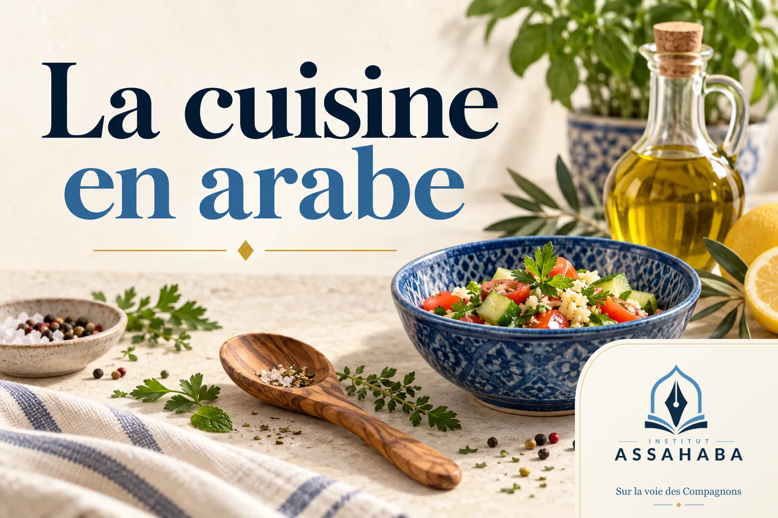 Couverture Institut Assahaba : la cuisine et les repas en arabe : tout le vocabulaire
