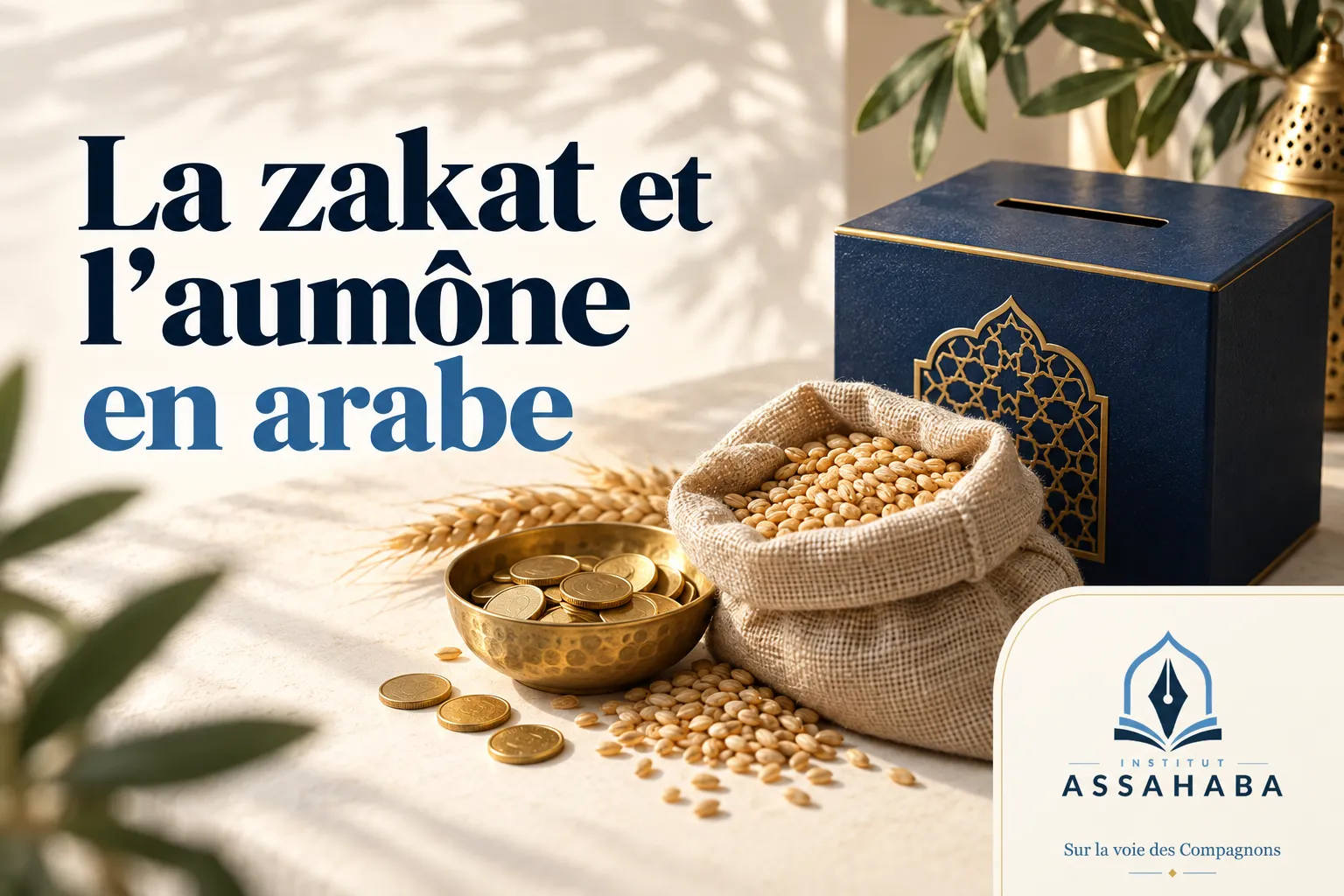 Couverture Institut Assahaba : la zakat et l'aumône en arabe