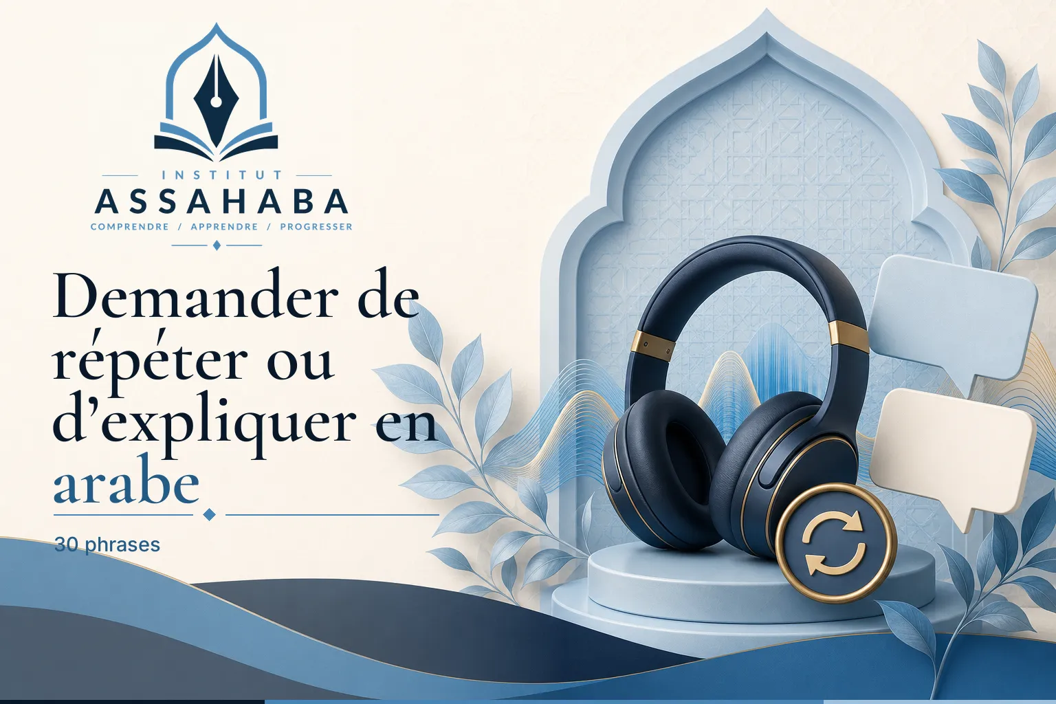 Demander de répéter ou d’expliquer en arabe : 30 phrases